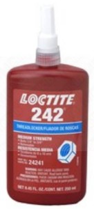 Loctite 242 250 ml blue adhesive for securing metal screw threads against loosening, medium strength, medium viscosity, thixotropic, fast hardening on steel, brass, disassembly with hand tools