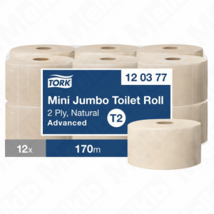 Tork 120377 Tork mini Jumbo toaletní papír 170 cm 2-vrstvý, přírodní barva, účinný