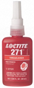 Loctite 271 50 ml czerwony klej anaerobowy do zabezpieczenia metalowych połączeń gwintowych śrub, wysoka wytrzymałość, niska lepkość, fluorescencyjny, zapobiega luzowaniu się elementów pod wpływem drgań sprzedaż po 12 sztuk cena za 1 sztukę. 