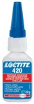 Loctite 420 20g sprzedaż po 12 szt. cena za  1 szt. przezroczysty, bezbarwny klej błyskawiczny o właściwościach kapilarnych, do metali, elastomerów i tworzyw  