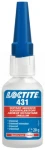 loctite 431 20 g sprzedaż po 12 sztuk, cena za 1 sztukę, przeźroczysty klej błyskawiczny, średnia lepkość, uniwersalny, do metalu, tworzyw i gumy, do poliolefin po użyciu podkładu, doskonale łączy porowate powierzchnie