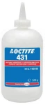 Loctite 431 500 g przeźroczysty klej błyskawiczny, średnia lepkość, uniwersalny, do metalu, tworzyw i gumy, do poliolefin po użyciu podkładu, doskonale łączy porowate powierzchnie
