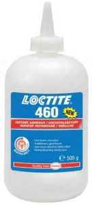 Loctite 460 500 g bezbarvé vteřinové lepidlo, průhledné, s nízkým zápachem, nízkou viskozitou, s nízkou tvorbou výkvětů, vhodné zejména pro savé povrchy.