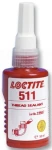 Loctite 511 50 ml biały łatwo demontowalny tiksotropowy uszczelniacz do metalowych połączeń gwintowych, uniwersalny, do M80/R3", utwardzanie po odcięciu dopływu powietrza, średnia - wysoka lepkość, dopuszczenie DVGW