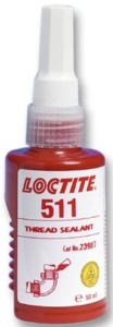Loctite 511 50 ml white, easily removable thixotropic sealant for metal threads, universal, up to M80 / R3 ",cure after cutting off the air supply, medium to high viscosity, DVGW approved