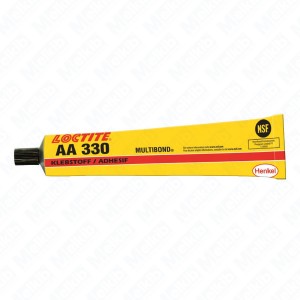 Loctite AA 330 Multibond 50 ml price for 1 item, sale in packs of 10, light yellow acrylic adhesive for metal, wood, ceramics and plastics, high viscosity, universal, food-safe P1 NSF