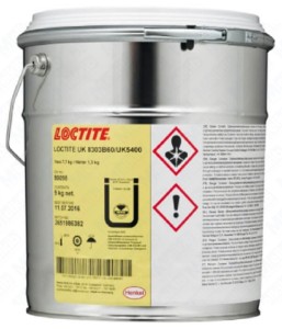 Loctite UK 8303B60 / UK5400 Adhesive + hardener set 9 kg two-component polyurethane adhesive, for the production of sandwich elements, for metal, wood, plastic and hard foam, high viscosity, DIN 4102 B1, IMO approval for shipbuilding