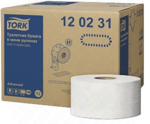 Tork 120231 Jumbo toilet paper 12 rolls white