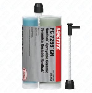 Loctite PC 7255 GN / GY 1125ml green / gray two-component epoxy coating reinforced with ceramic fibers to prevent abrasion of metal by fine particles, spray application, very smooth, high gloss