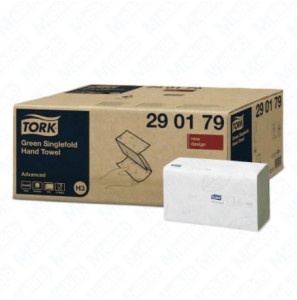 Tork 290179 - Singlefold green towel (ZZ folded)