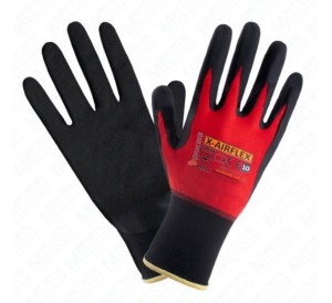 Pracovní rukavice potažené nylonem a polymerní nitrilovou pěnou TOP FOAM, pružné, prodyšné (k dispozici velikosti 7, 8, 9, 10).