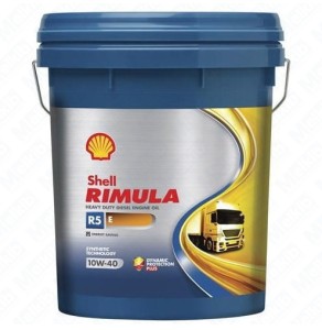 Shell Rimula R5 E 10W-40 55L semi-synthetic engine oil for heavy-duty and low-emission engines, piston cleanliness, fuel economy, wear protection