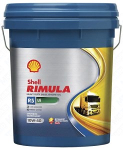 Shell Rimula R5 LE 10W-40 20L semi-synthetic heavy-duty engine oil, anti-blocking, engine durability and cleanliness, efficiency