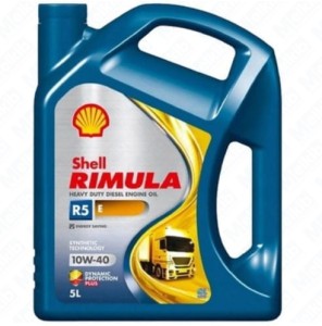 Shell Rimula R5 E 10W-40 5L semi-synthetic heavy-duty engine oil for low-emission engines wide temperature range, viscosity control, wear protection