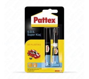 Pattex S.O.S superlepidlo 4ml/2g vteřinové lepidlo na plasty, rychleschnoucí, bezbarvé, snadno použitelné, sada lepidlo + aplikátor