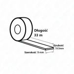Double-sided transparent acrylic tape Melkib 37/TT50 0.5mm x 9mm x 33m professional steel, alu, glass, plastic