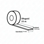 High temperature double-sided grey acrylic tape Melkib 36/GNT60 0.6mm x 10mm x 33m professional steel, alu, glass, plastic