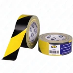 Taśma materiałowa do znakowania, doraźne naprawy, żółto-czarna 48mm x 25m, odporność na wodę 