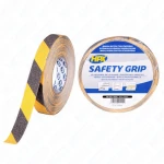 Anti-slip tape black 25mm x 18m surface protection, water, oil resistance, yellow-black