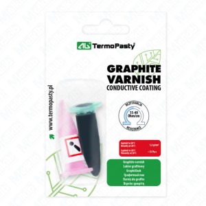 Graphite varnish in solvent vial for electronics repair, precision tool