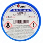 Cyna lutownicza z topnikiem Sn60Pb40-SW26/2.5% Ø 0.50 100 g, spoiwo lutownicze, przemysł elektroniczny 