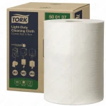 Tork 500137 non-woven cleaning cloth for light dirt W2, white, 280 sections, 1-ply, reusable, soft, flexible, absorbent