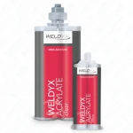 Weldyx Acrylate Clear 50ml two-component acrylic adhesive for rigid connections, fast working time, easy application