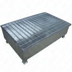 Wanna wychwytowa 1200x800x330 mm economy, 200l, ocynkowana paleta ociekowa na 2 beczki, antykorozyjna