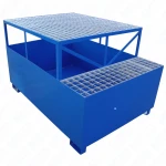 Wanna wychwytowa z podstawka na kanistry 1150x1650x1000mm, lakierowana, stalowa, zabezpieczona antykorozyjnie z rusztem kratowym 