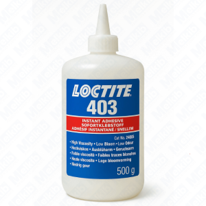 Loctite 403 500 g błyskawiczny, niskozapachowy klej cyjanoakrylowy o niskim wykwicie, średnia lepkość, do metalu, tworzyw sztucznych, elastomerów i materiałów porowatych
