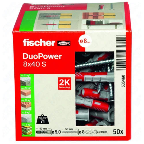 Fischer DuoPower 8 x 40 S z wkrętem