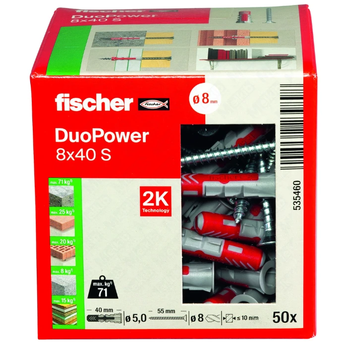 Fischer DuoPower 8 x 40 S z wkrętem