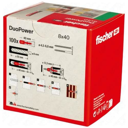 Fischer DuoPower 8 x 40 kołek rozporowy 2-komponentowy 100 sztuk