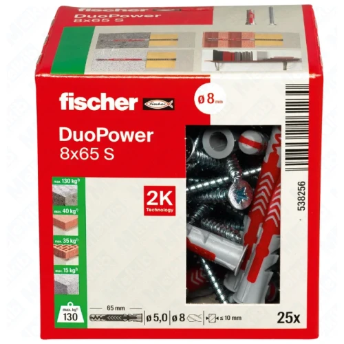 Fischer DuoPower 8 x 65 S z wkrętem