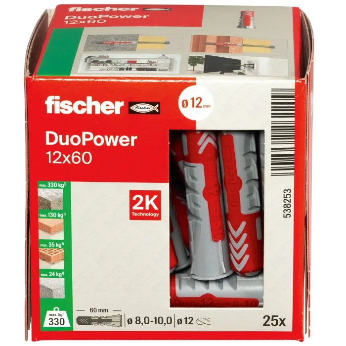 Kołek rozporowy Fischer DuoPower 12 x 60 mm