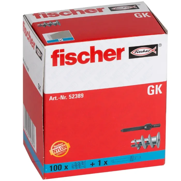 Fischer GK DYBEL G-K 100szt, mocowanie do płyt gipsowo-kartonowych
