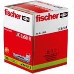 Fischer Kołek uniwersalny rozporowy nylonowy z kołnierzem UX 8 x 50 R do wszystkich podłoży – 100 szt.