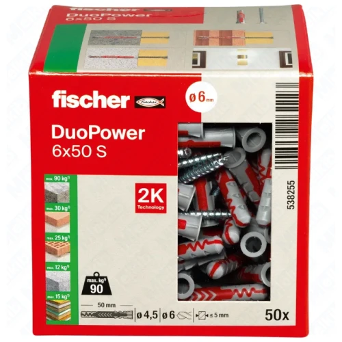 Fischer DuoPower 6 x 50 S z wkrętem