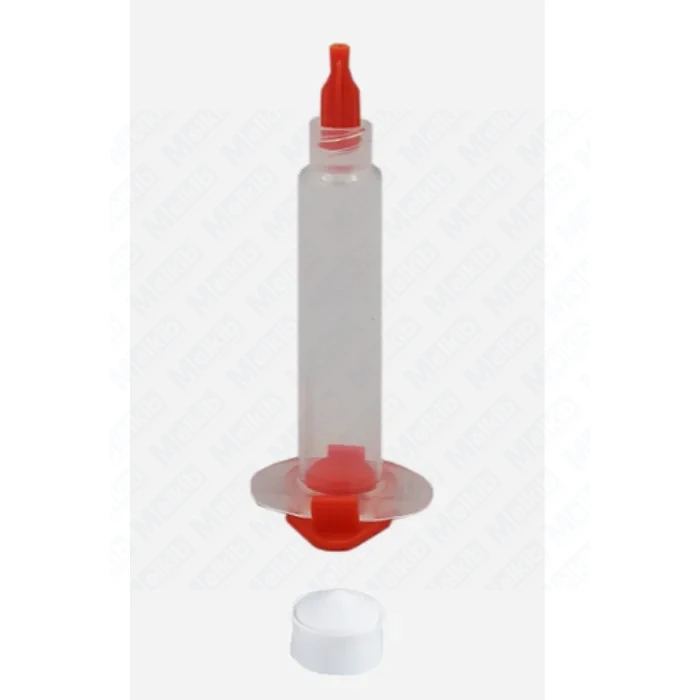 Strzykawka do kleju 5 ml, transparentna, Luer Lock, zestaw z tłokiem i zatyczkami