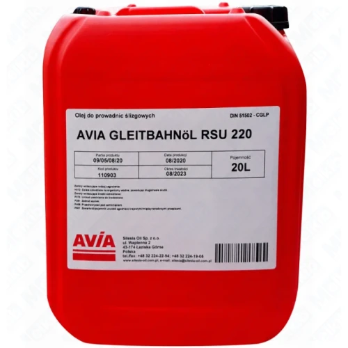 AVIA GLEITBAHNÖL RSU 220 20L, olej do prowadnic ślizgowych RC 220