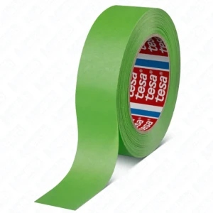 TESA 4338 taśma maskująca lakiernicza 120°C, zielona, 50 m × 50 mm, papier krepowany, kauczuk naturalny