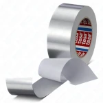 Tesa 60632 taśma aluminiowa, 50 m × 50 mm, srebrnoszara, z przekładką papierową, akrylowa, przewodząca, do HVAC i izolacji