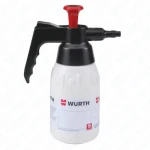 Acid-resistant 1 L pressure spray bottle for cleaners pH 0.5–6.5, ergonomic trigger, labelling panel