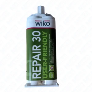 WIKO REPAIR 30 2K 50 ml, fast polyurethane adhesive, 0.5 min open time, sandable 2–5 min, black, plastics & metals