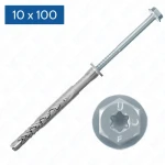 Fischer Kołek ramowy SXRL 10 × 100 FUS, stal ocynkowana, z wkrętem TX40/SW13, do betonu i muru, 50 sztuk