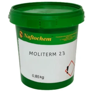 Naftochem MOLITERM 23 0,85 kg, vysokoteplotní mazivo pro valivá a kluzná ložiska, minerální olej, bentonitové zahušťovadlo, MoS2, NLGI 2, pracovní rozsah -20°C až 200°C, antikorozní a protioděrová ochrana