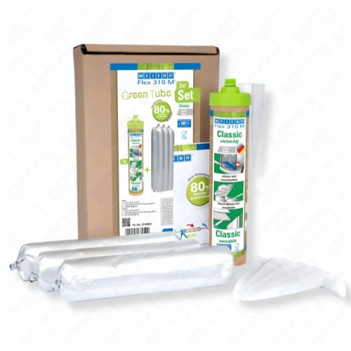 WEICON Green Tube Flex 310 M Classic set grey MS Polymer adhesive 3 x 280 ml empty tube 6 nozzles.webp