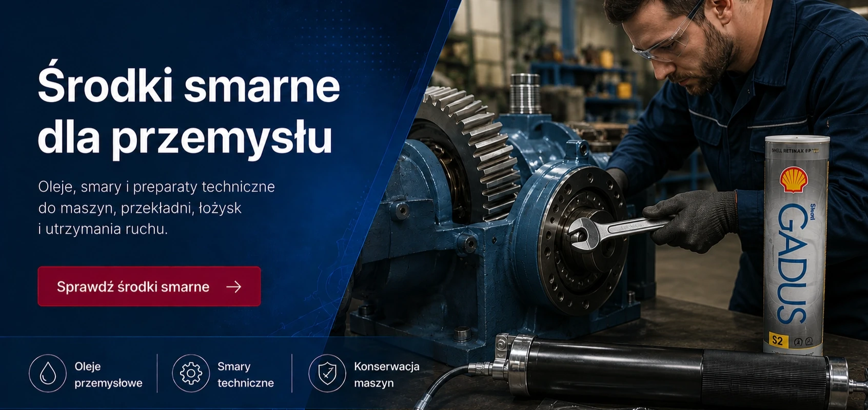 Środki smarne dla przemysłu baner Melkib