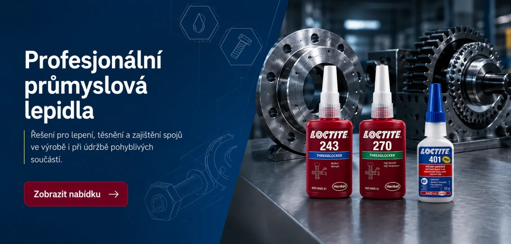 Profesionální lepidla pro průmysl banner Melkib