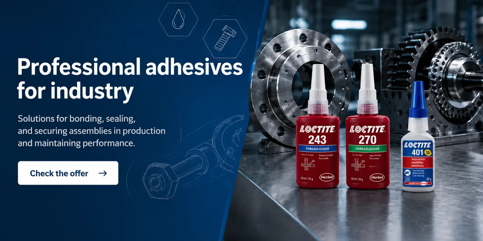 Professional adhesives for industry Melkib banner